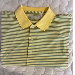 Donald Ross Striped‎ Golf Polo Performance Shirt Short Sleeve Athletic XXL